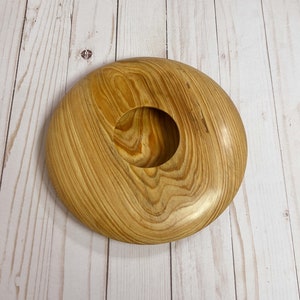 Cypress wooden potpourri bowl - top view