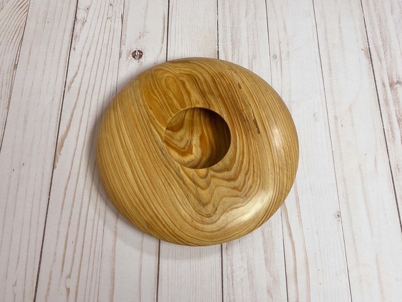 Cypress wooden potpourri bowl - top view