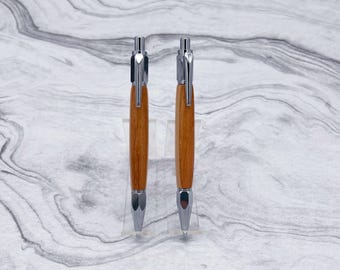 Handmade Cherry & Maple Wood Pen and Pencil Set: Executive Gift