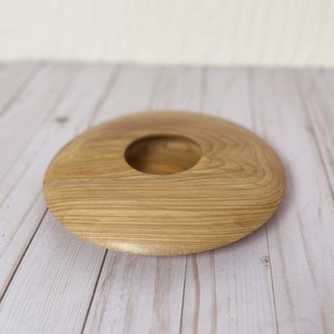 Cypress wooden potpourri bowl - side and top view