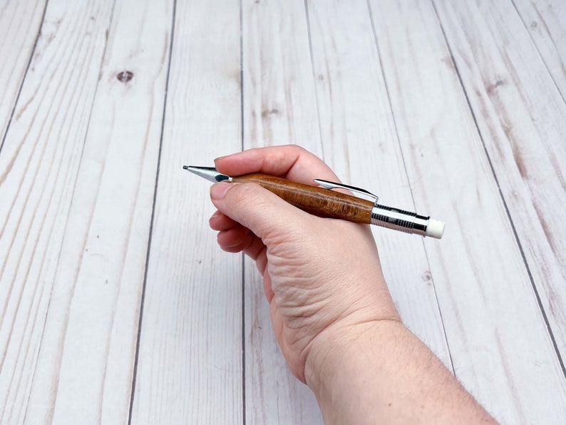 Wooden Mechanical Pencil 2mm Mechanical Pencil Handmade Mechanical Pencil Reclaimed Wood Pencil Wooden Pencil Gift for Writer image 9