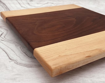 Handmade Walnut & Maple Cutting Board: 12x12 in Cooking Gift