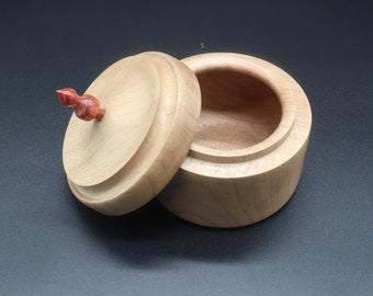 Lidded Maple Wood Bowl with Tulipwood Finial