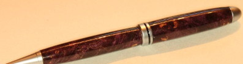 Purple Maple Burl Designer Twist Pen Wooden Twist Pen Classic Twist Pen image 2