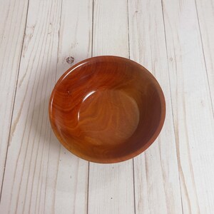 Eucalyptus wood bowl - top view, zoomed out