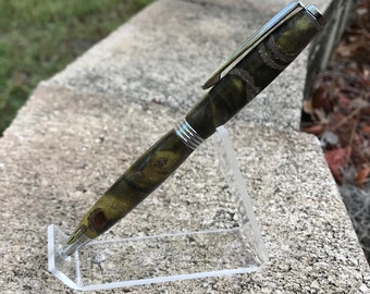 Acorn Cap Acrylic Slimline Pen: Handmade Twist Pen, Gift for Writer
