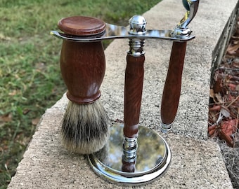 Eucalyptus Shaving Set for Mach3 Razor | Shaving Brush and Razor Set | Men's Grooming Set | Shaving Kit for Men