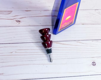 Purpleheart Wood Wine Bottle Stopper, Wine Accessories, Wine Lover Gift, Unique Wine Stopper, Wine Bottle Decor, Wooden Wine Stopper