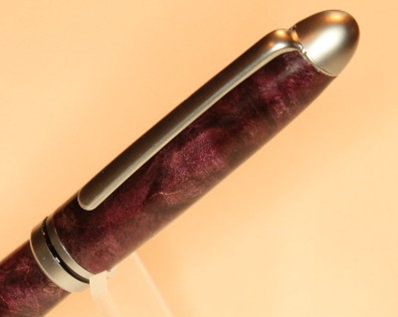 Purple Maple Burl Designer Twist Pen Wooden Twist Pen Classic Twist Pen image 3