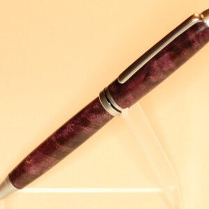 Purple Maple Burl Designer Twist Pen Wooden Twist Pen Classic Twist Pen image 1