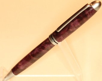Purple Maple Burl Designer Twist Pen | Wooden Twist Pen | Classic Twist Pen
