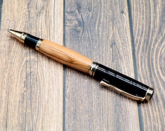 Handmade Olivewood Roller Ball Pen, Oxford Style
