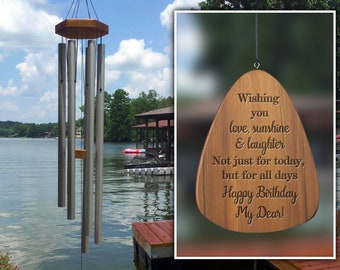 Birthday Chime Love           Love Message. Custom Engraved Windchime, A Forever Gift. Music Maker. 34” Free Shipping