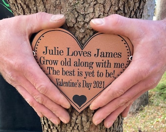 Heart Tree Tag. Valentines Day Gift. Anniversary, Wedding. Love  Custom Engraved Tree Marker. Tree Dedication Plaque. FREE Shipping