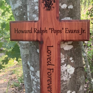 Memorial Cross Outdoor Memorial Tree Marker. Wooden Cross 8&quot; wide x 11&quot; Roadside Memorial Cross. FREE SHIPPING!