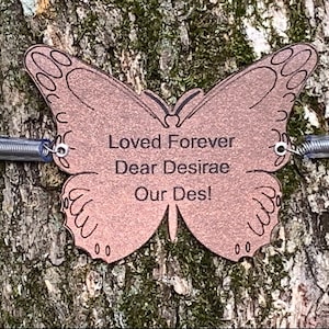 Butterfly Bracelet Tree Tag. Outdoor Tree Marker. Safe for Tree. Made in USA. FREE Shipping + FREE Engraving
