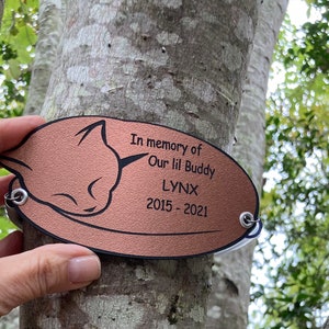 Cat Memorial. Pet Remembrance Tree Marker for Garden. I Love My Cat Grave Marker. FREE Shipping + FREE Engraving