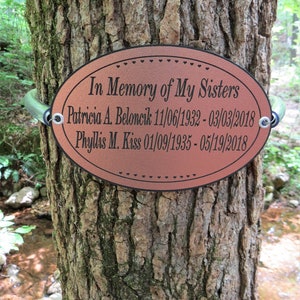 Tree Plaque &quot;Bracelet&quot;  Memorial Tree Tags. Tree Markers. Safe & Gentle to the Tree! FREE Shipping n FREE Engraving