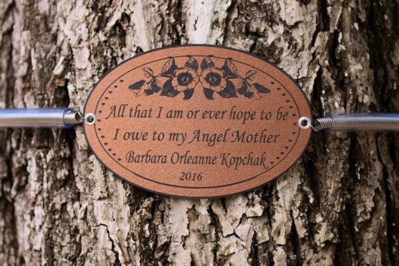 Memorial Plaque For Tree. Memorial Tree Tags. Tree Dedication Etsy