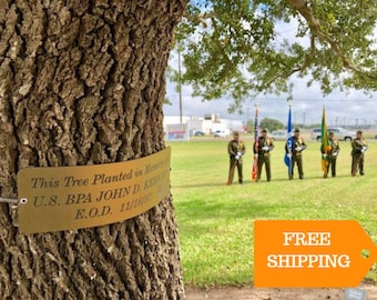 Championship Tree Plaque. Engraved Tree Marker. Big Tree Tag FREE Shipping