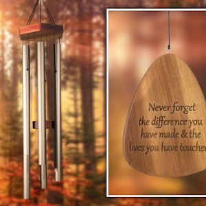 Retirement Windchime. Caregivers. Nurses. Teachers. Custom Engraved Chime. Happy Retirement!  39” free shipping