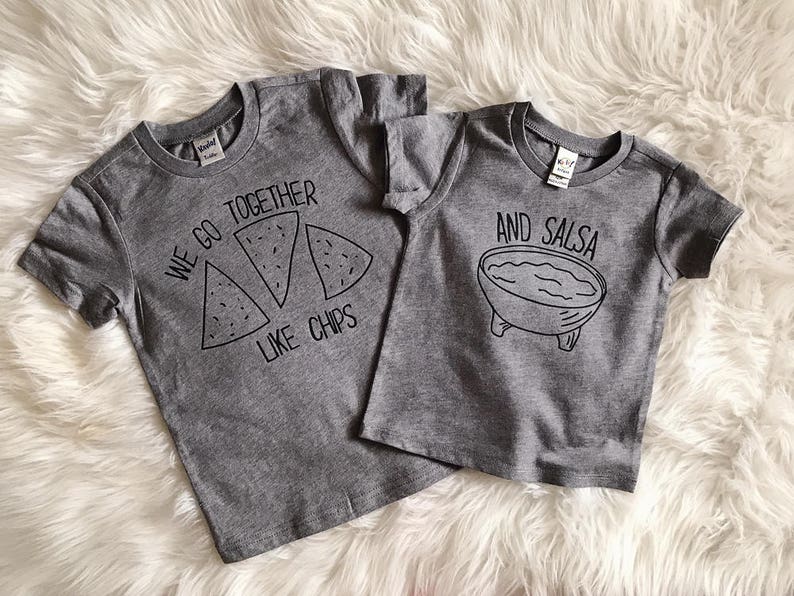 Chips and salsa sibling t-shirt| boy clothes | baby gift | taco shirt | sibling outfit | big brother | big sister | new baby | big bro 