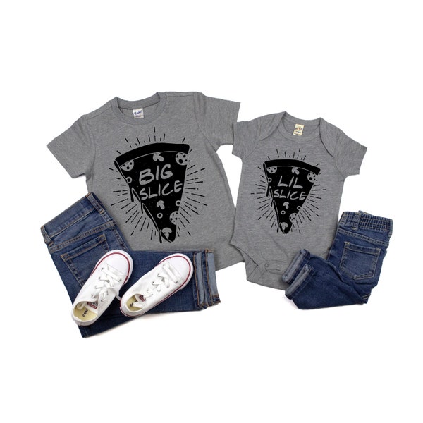 Big Slice Lil Slice sibling t-shirt| boy clothes | baby gift | sibling outfit | big brother | big sister | new baby | big bro