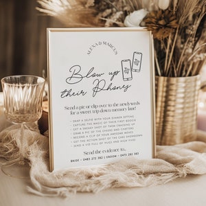 Modèle de plaque de téléphone DAZZLE exploser, jeu de recherche de photos de mariage, plaque de mariage minimaliste, j'espionne le jeu de mariage modifiable Templett
