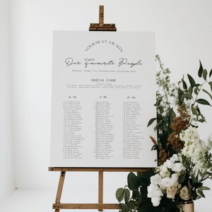 DAZZLE Alphabetical seating chart template, Download Minimalist Seating Plan, Alphabetised Printable Seating Plan Editable Templett