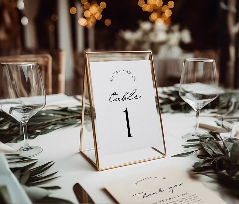 DAZZLE Wedding Table Numbers Template, Printable Table Numbers, Table Signs, Editable Modern Wedding, Instant Download Templett image 2