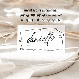 AYLA Modern Wedding Placecard Template Download, Hand Drawn Escort Cards Template, Editable Template Instant Download Templett image 5