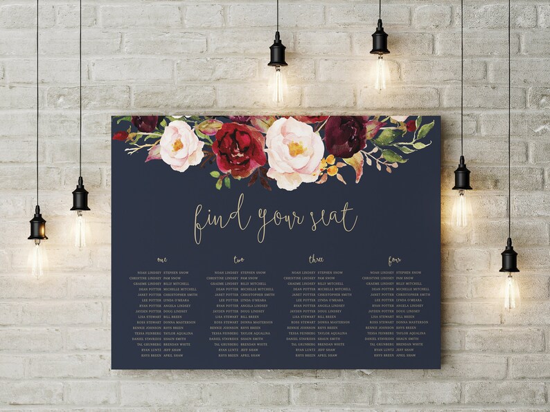 Wedding Seating Chart Template Long Tables