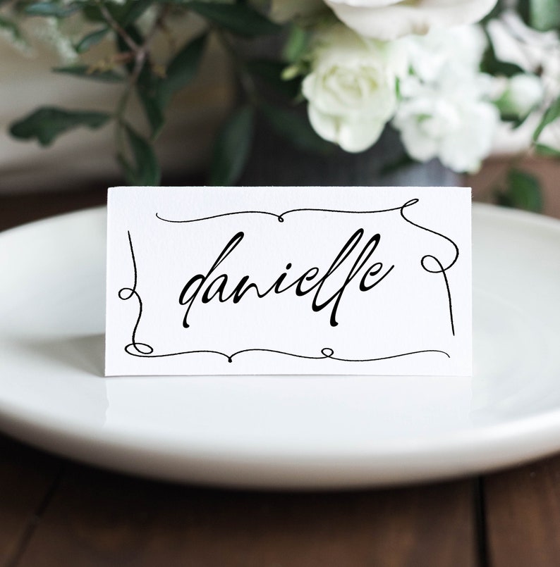 AYLA Modern Wedding Placecard Template Download, Hand Drawn Escort Cards Template, Editable Template Instant Download Templett image 7