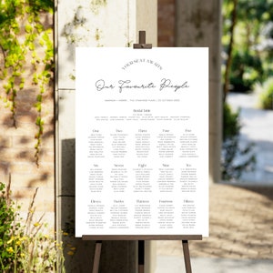 DAZZLE Wedding seating chart template, Download Minimalist Seating Plan, Modern Printable Seating Plan Editable Templett image 9