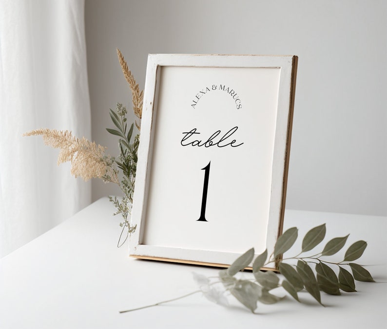DAZZLE Wedding Table Numbers Template, Printable Table Numbers, Table Signs, Editable Modern Wedding, Instant Download Templett image 4