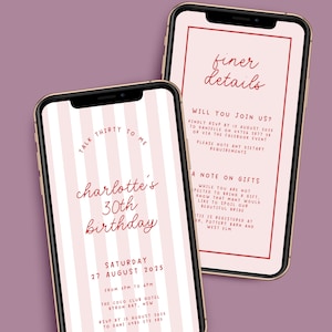 MINNIE Digital e-invite 30th Birthday Invitation Download, Talk Thirty To Me Party Invite, Editable Template Instant Download Templett