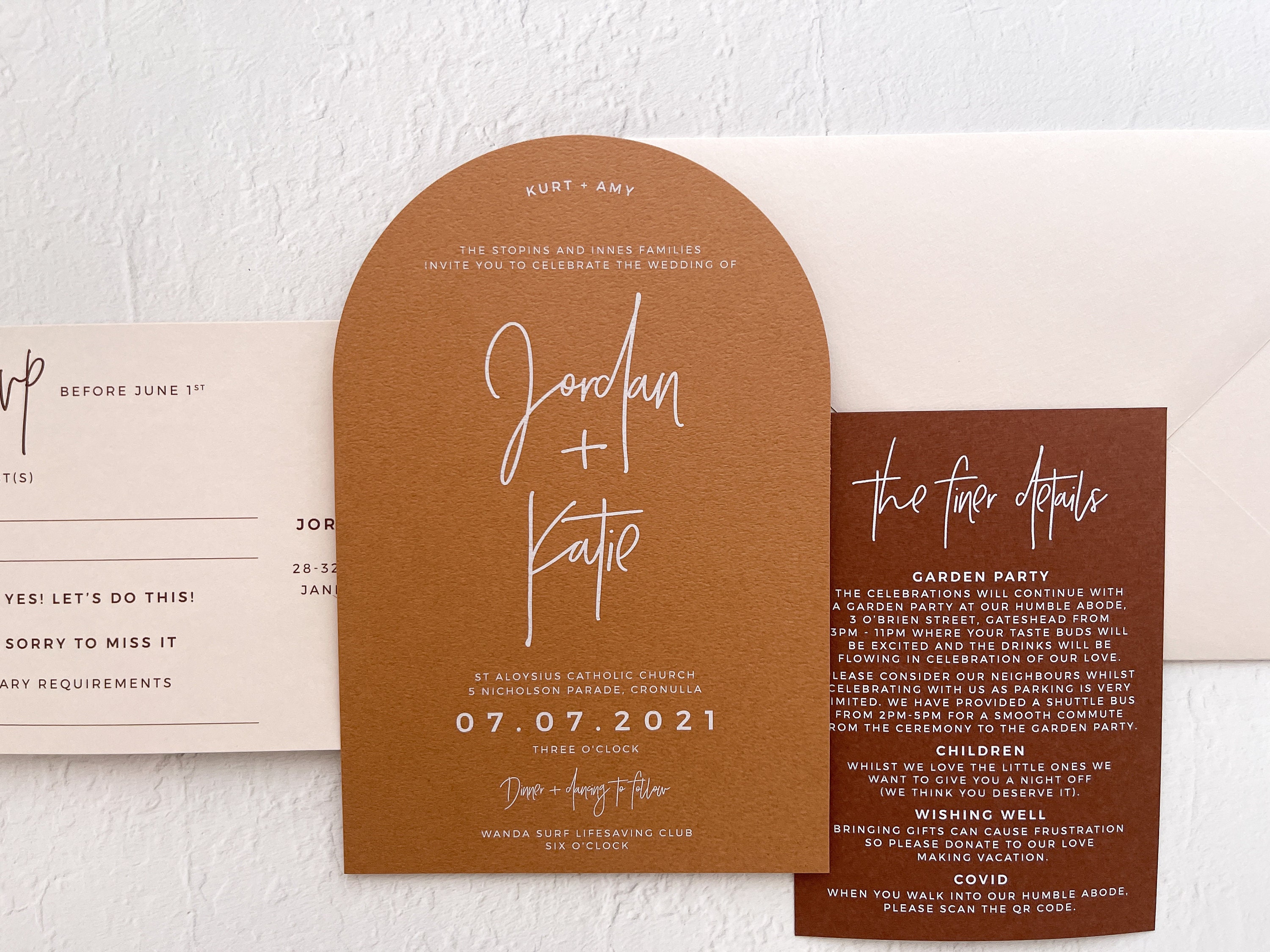 Terracotta Arch Wedding Wedding Invitation Printed Wedding | Etsy