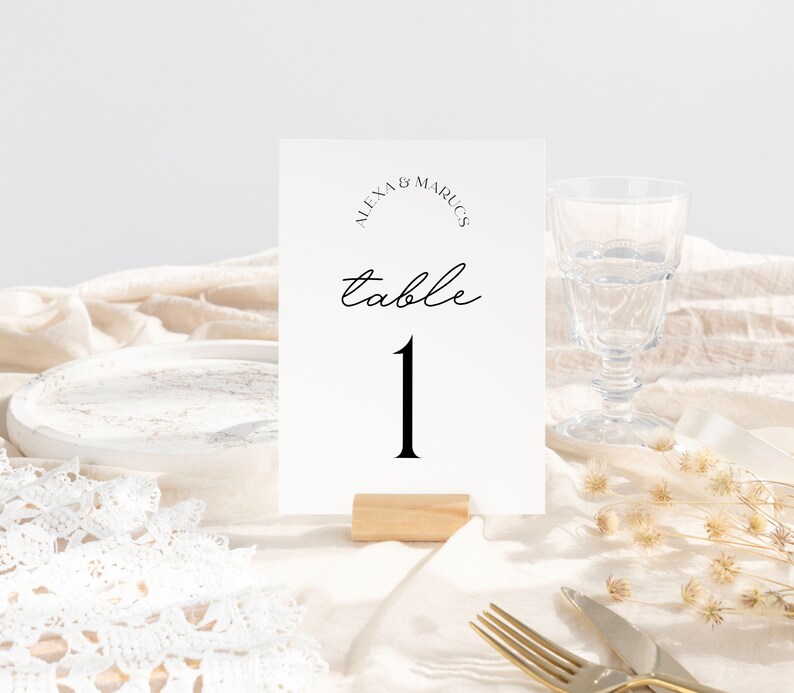 DAZZLE Wedding Table Numbers Template, Printable Table Numbers, Table Signs, Editable Modern Wedding, Instant Download Templett image 5