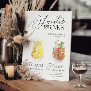 NELLA Signature Drink Sign, Bar Menu Template, Minimalist Printable Bar Menu, Editable Template Templett Instant Download