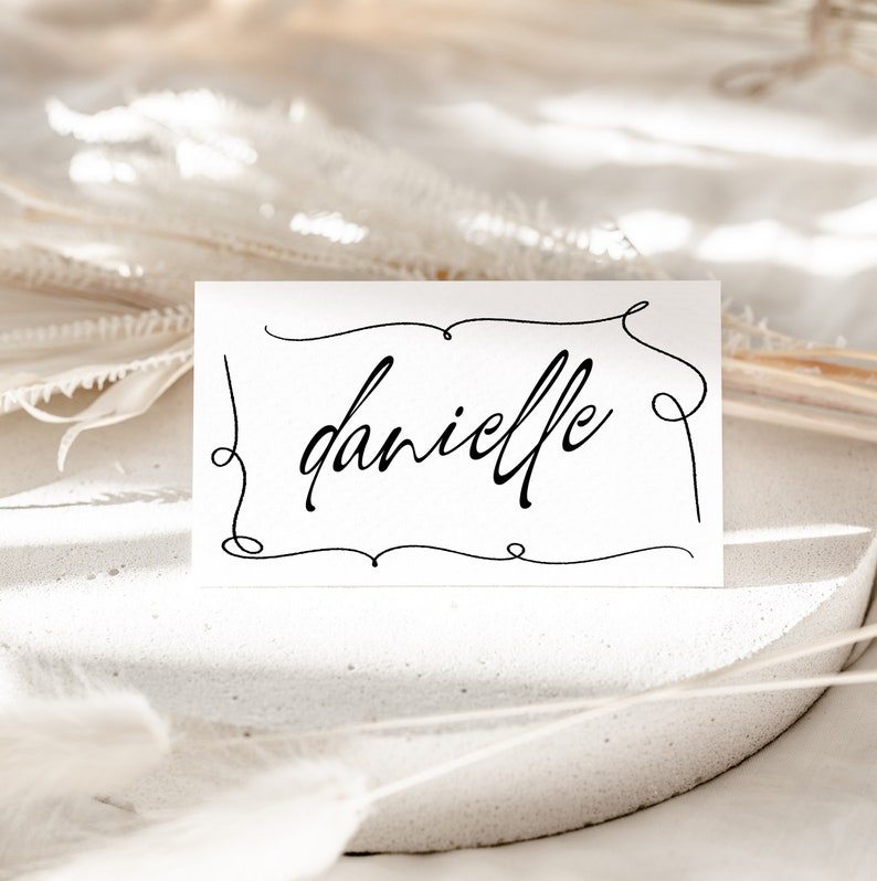 AYLA Modern Wedding Placecard Template Download, Hand Drawn Escort Cards Template, Editable Template Instant Download Templett image 3