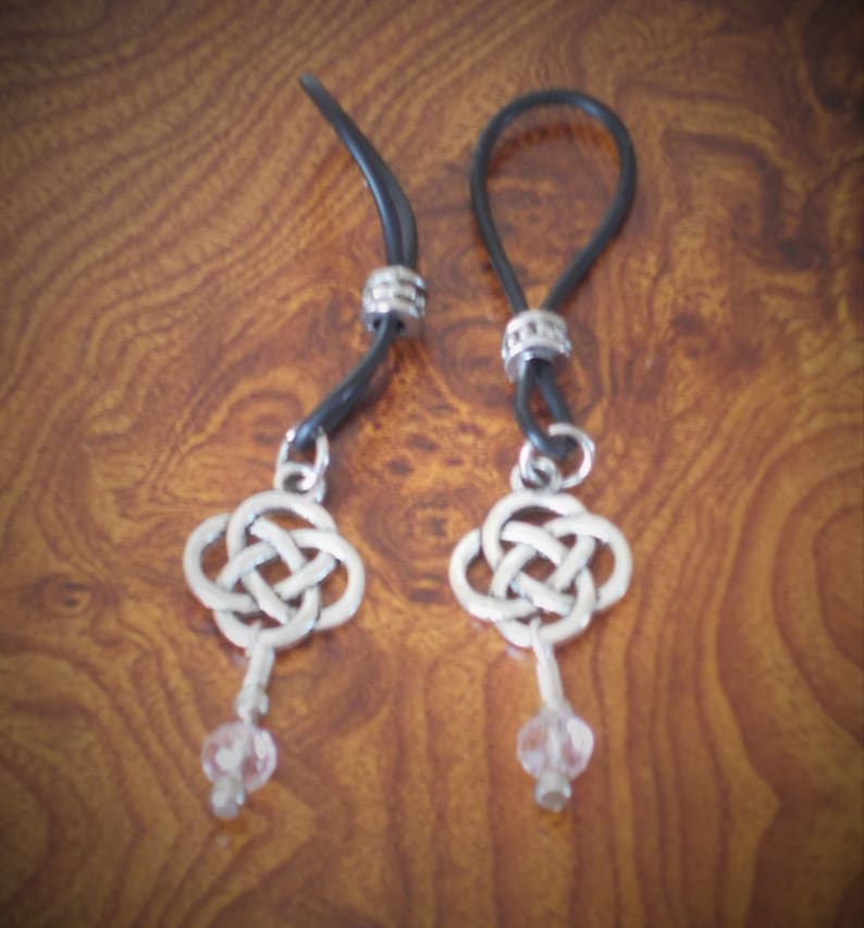 Celtic Knot with Pink Bead Drop