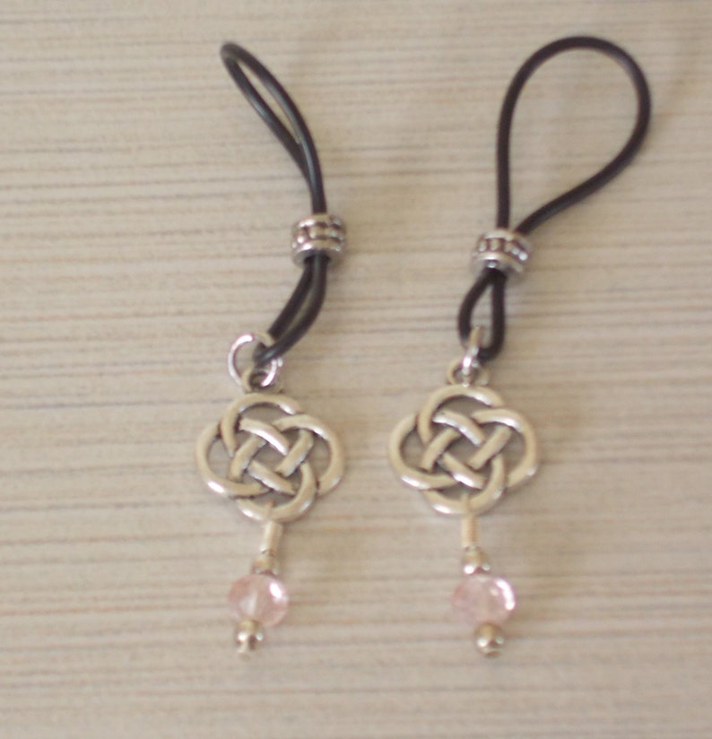 Celtic Knot with Pink Bead Drop
