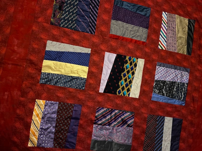 Handmade Memory Quilt From Neck Ties - Etsy