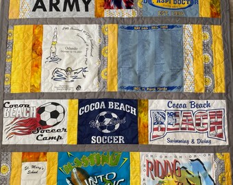 Custom T-Shirt Memory Quilt: Sports Jerseys, Clothing Keepsake