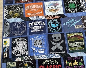 T-Shirt Quilt, Father’s Day Gift, Memory Quilt for Dad, Quilt from Clothing, In Memory