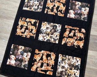 Dog Lover Baby Quilt for a Puppy Themed Nursery