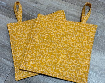 Orange Pumpkin Pot Holders Set of Two