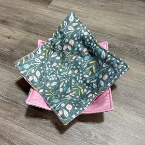 Light Pink and Green Floral Soup Bowl Cozy
