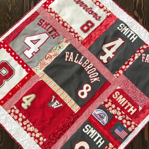 Handmade Memory Quilt from T-Shirts, Graduation Gift, Quilt from Clothing image 4
