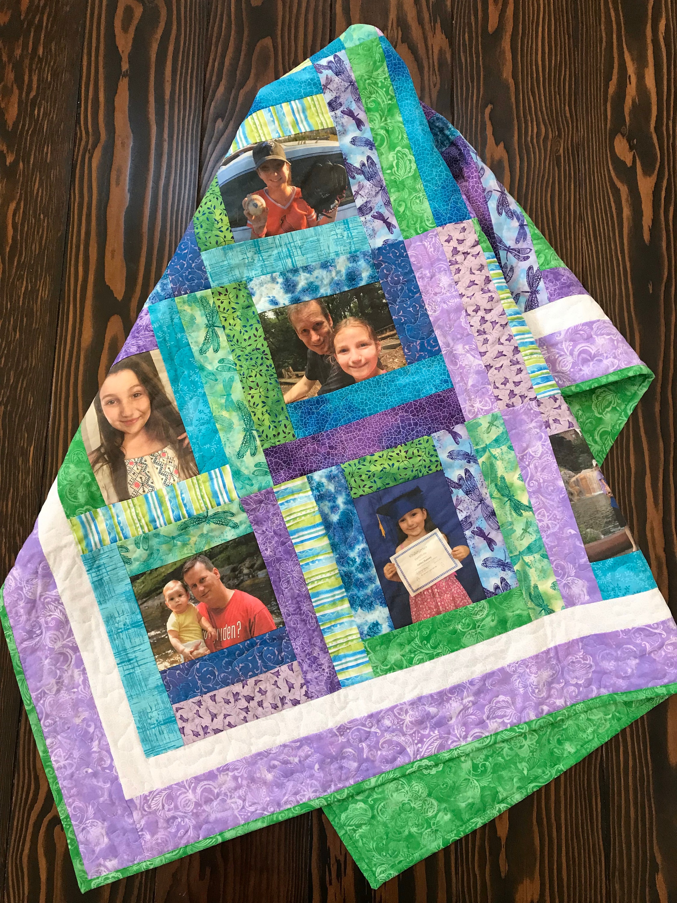 Handmade Photo Memory Quilt